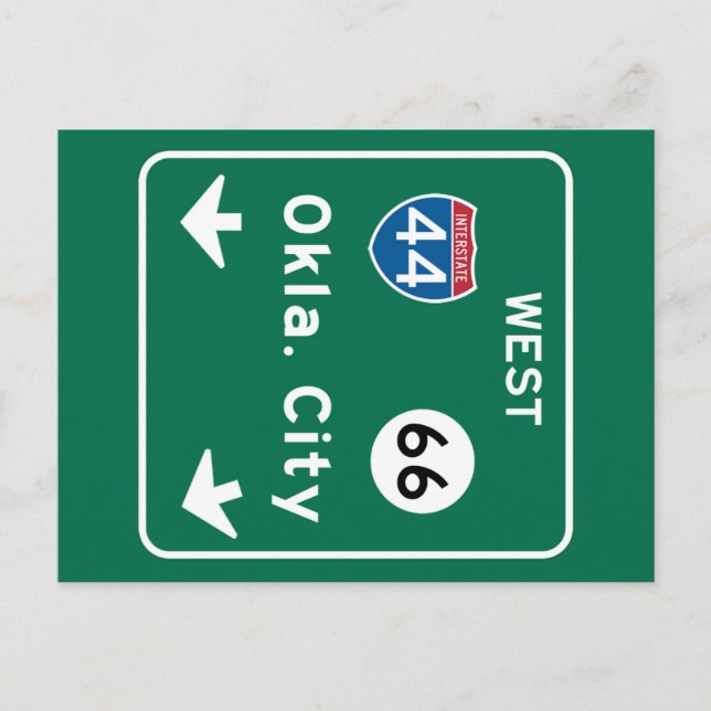 Postal Ciudad de Oklahoma, Rótulo OK Road (Anverso)
