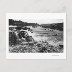 Postal Ciudad de Oregón o pesca de salmón en Willamette