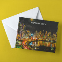 Ciudad de Panamá Por Noche Panorama Ver Pintura
