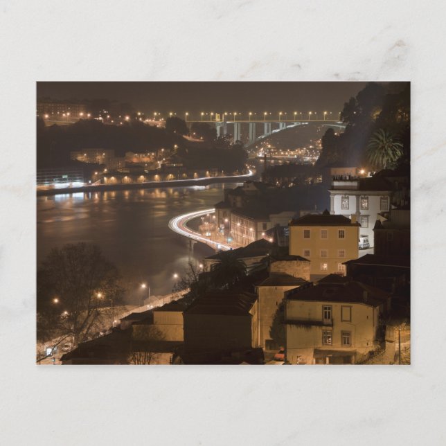 Postal Ciudad de Porto por noche (Anverso)