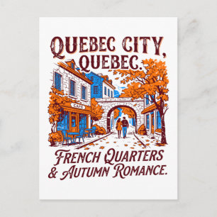 Postal Ciudad de Quebec Cuarteles Franceses Otoño Romance