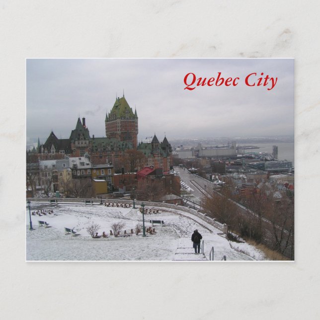 Postal Ciudad de Quebec en invierno (Anverso)