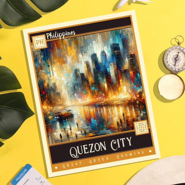 Postal Ciudad de Quezon, Filipinas | Pintura de época (Subido por el creador)