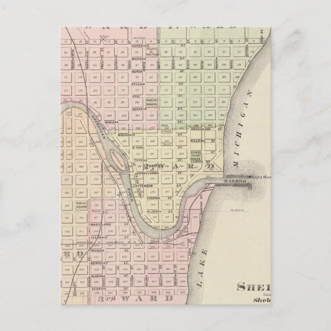 Postal Ciudad de Sheboygan, sede del condado de Sheboygan (Anverso)