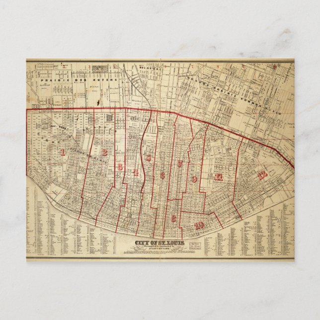 Postal Ciudad de St. Louis, Mapa de Missouri (1870) (Anverso)