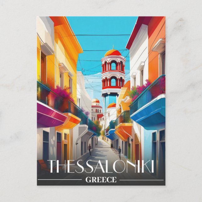 Postal Ciudad de Tesalónica, distrito de Grecia Ladadika (Anverso)