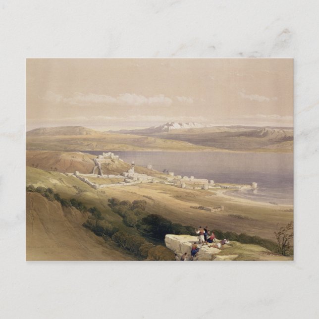 Postal Ciudad de Tiberias en el mar de Galilea (Anverso)