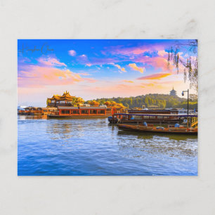 Postal Ciudad de viajes de vintage Hangzhou China Retro c