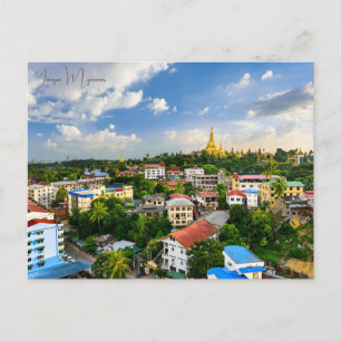 Postal Ciudad de viajes virgen Rangún Myanmar Budismo Alt