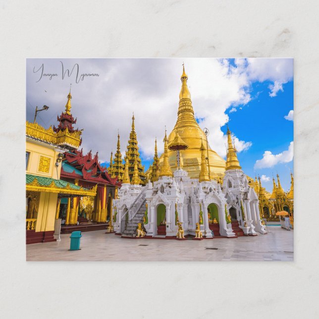 Postal Ciudad de viajes virgen Rangún Myanmar Budismo Alt (Anverso)