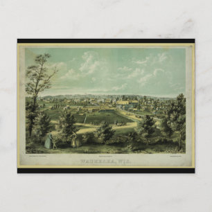 Postal Ciudad de Waukesha Wisconsin de 1857
