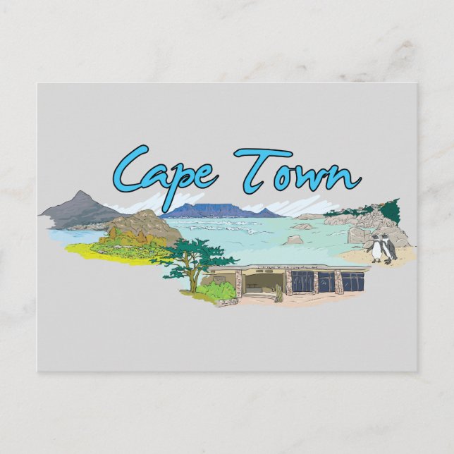 Postal Ciudad del Cabo, Ciudad famosa de Sudáfrica (Anverso)