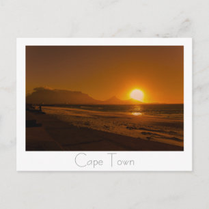 Postal Ciudad del Cabo Mesa Montaña Sunset Sudáfrica
