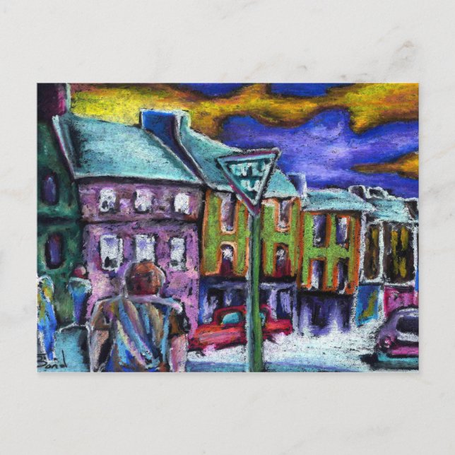 Postal Ciudad del Dingle al atardecer (Anverso)