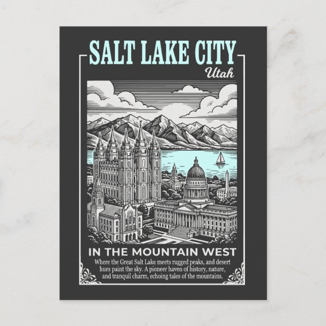 Postal Ciudad del Lago Salado Utah EE. UU. (Anverso)