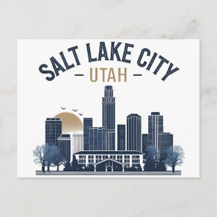 Postal Ciudad del Lago Salado Utah Viajes Retro Vintage