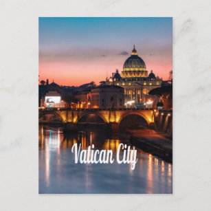 Postal Ciudad del Vaticano De Noche Iglesia Católica Roma