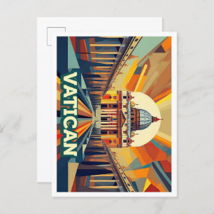 Postal Ciudad del Vaticano Viaje artístico colorido
