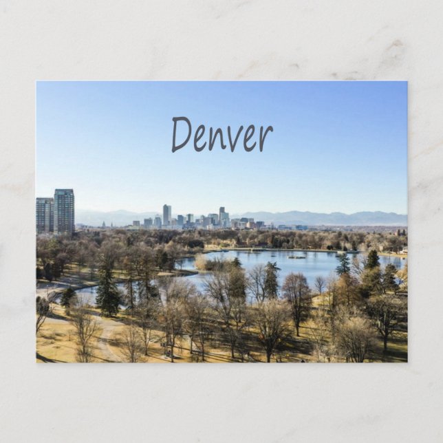 Postal Ciudad Denver y Montañas Colorado (Anverso)