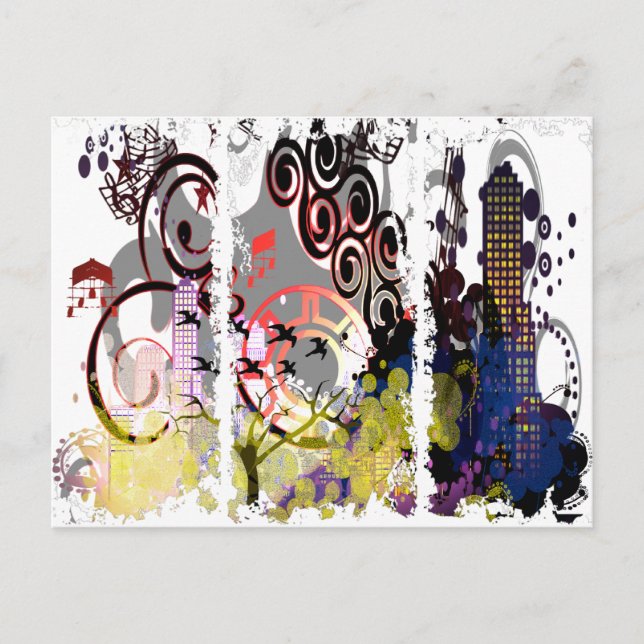 Postal Ciudad desgarrada (Anverso)