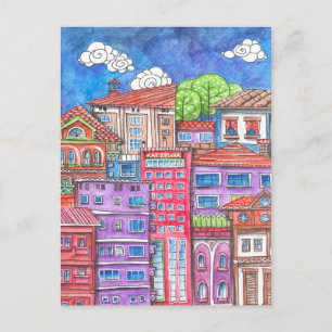 Postal Ciudad Doodle.