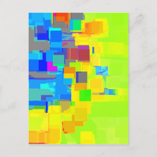 Postal "Ciudad en el cielo" Arte geométrico