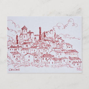 Postal Ciudad en la colina de Callian   Sur de Francia