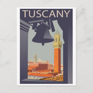 Postal Ciudad en Toscana, Italia. Vista desde la ventana