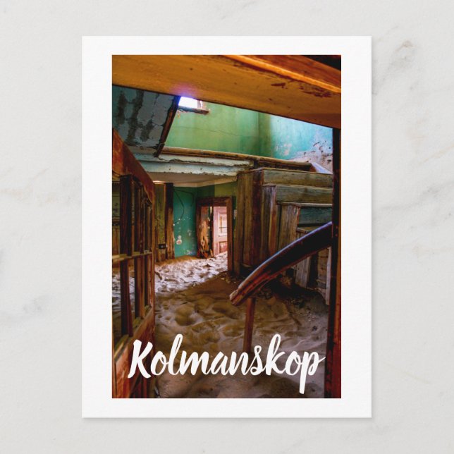 Postal Ciudad fantasma de la casa Kolmanskop de Namibia (Anverso)