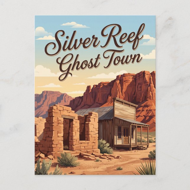 Postal Ciudad fantasma de Silver Reef Utah (Anverso)