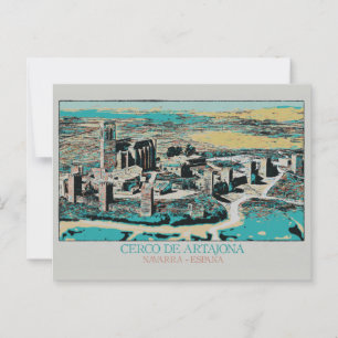 Postal Ciudad fortificada de Artajona, Navarra, España