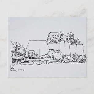 Postal Ciudad fortificada de Calvi Córcega, Francia