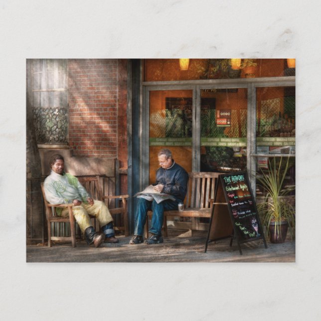 Postal Ciudad - Greenwich Village - El café del camino (Anverso)