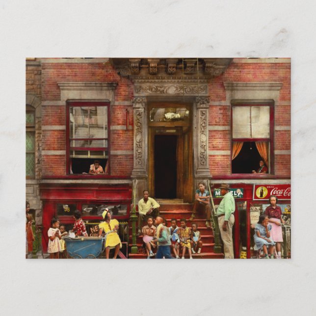 Postal Ciudad - Harlem NY - Vida de repelente 1935 (Anverso)