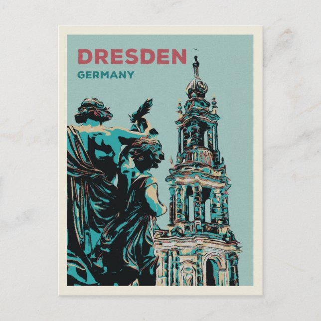 Postal Ciudad histórica alemana de Dresden (Anverso)