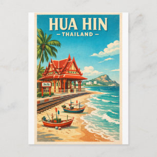 Postal Ciudad Hua Hin, Tailandia viaje retro