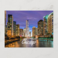 Ciudad Illinois De Chicago De Noche