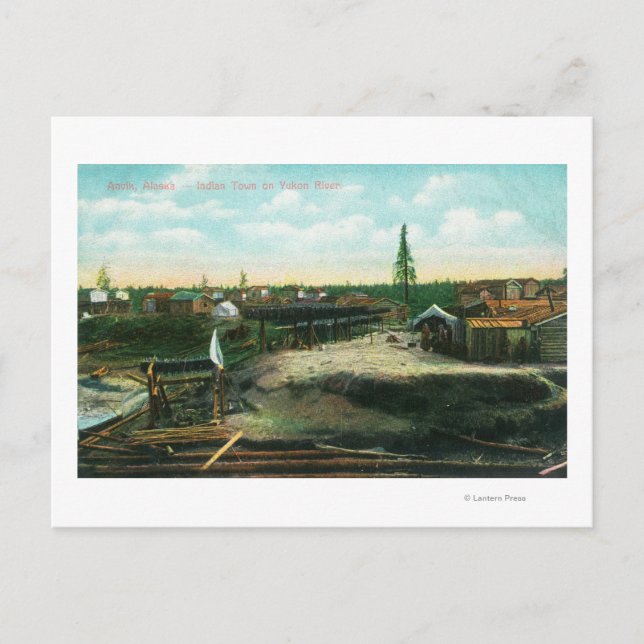 Postal Ciudad india en el río Yukon Anvik, AK (Anverso)