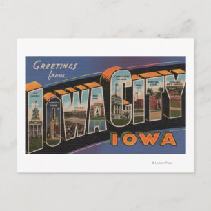 Postal Ciudad Iowa, Iowa - Escenas de letras grandes
