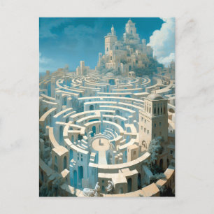 Postal Ciudad Laberinto Surrealista