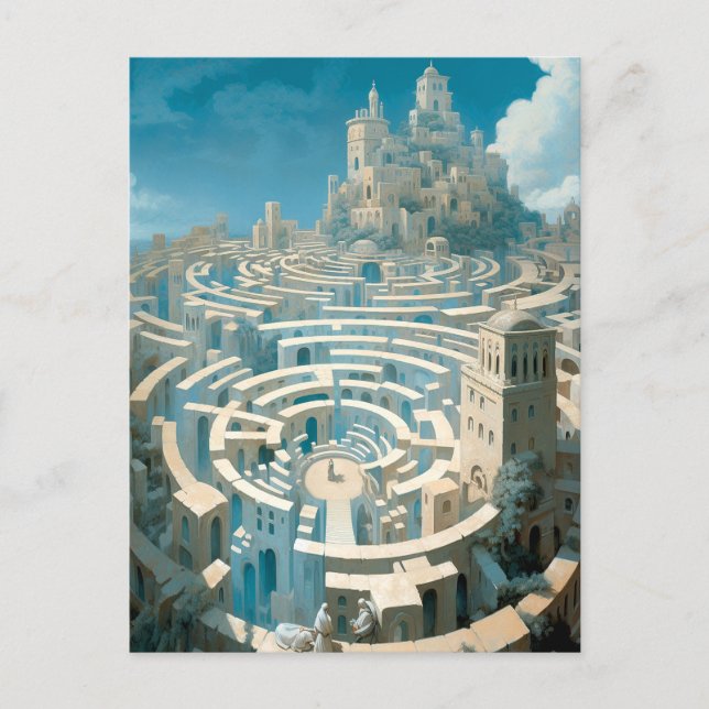 Postal Ciudad Laberinto Surrealista (Anverso)