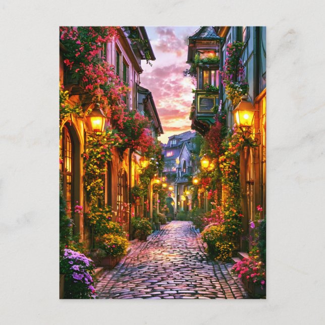 Postal Ciudad mágica al atardecer (Anverso)