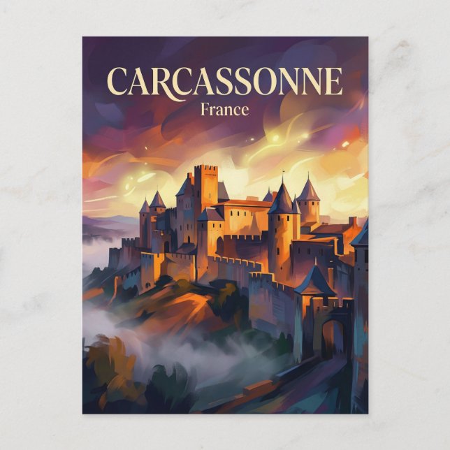 Postal Ciudad Medieval de Carcassonne Francia (Anverso)