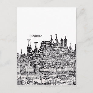 Postal Ciudad medieval de Nuremberg en Alemania