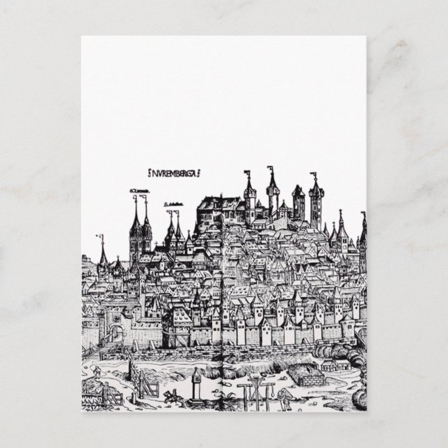 Postal Ciudad medieval de Nuremberg en Alemania (Anverso)