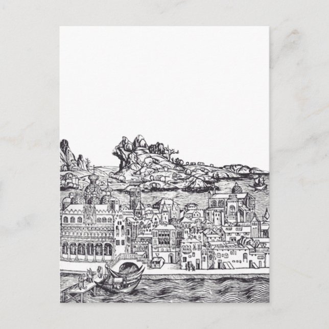 Postal Ciudad medieval de Venecia en Italia (Anverso)