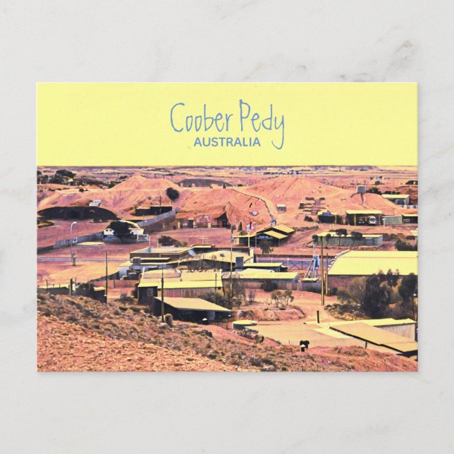 Postal Ciudad minera Coober Pedy de Australia (Anverso)
