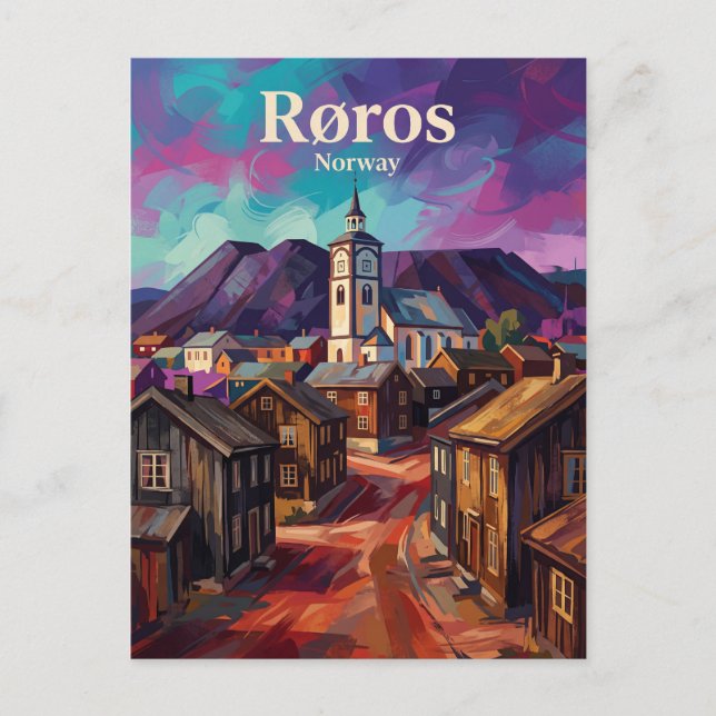 Postal Ciudad Minera de Røros Noruega (Anverso)