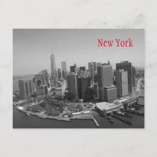 Postal Ciudad Nueva York Blanca y Negra