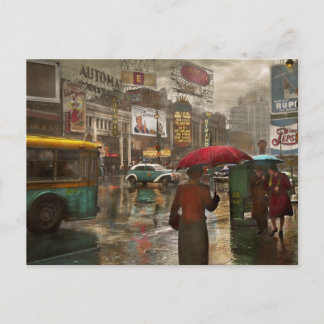 Postal Ciudad - Nueva York - Times Square en un día lluvi
